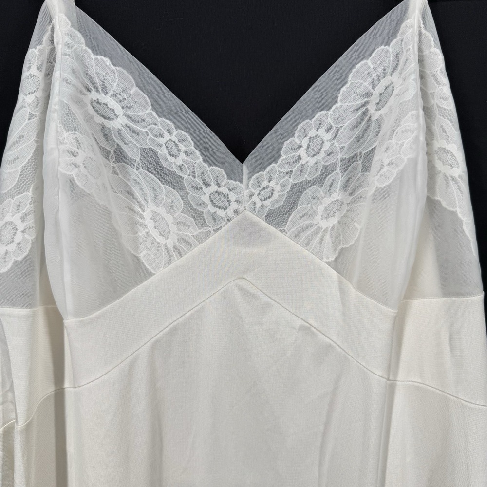 Vintage Lace Trim Slip Dress L Babydoll Fairy Dainty Etherial Romantic Layering